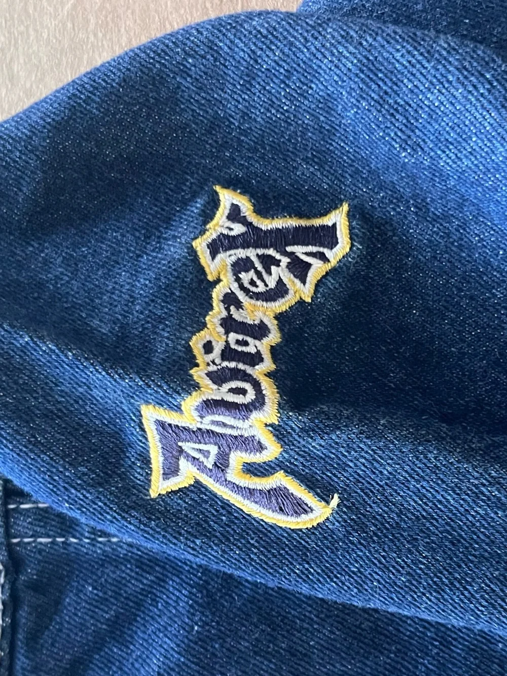 Avirex Kids Denim Trucker Jacket Size 4 Embroidered Logo Dark Wash Vintage Y2K